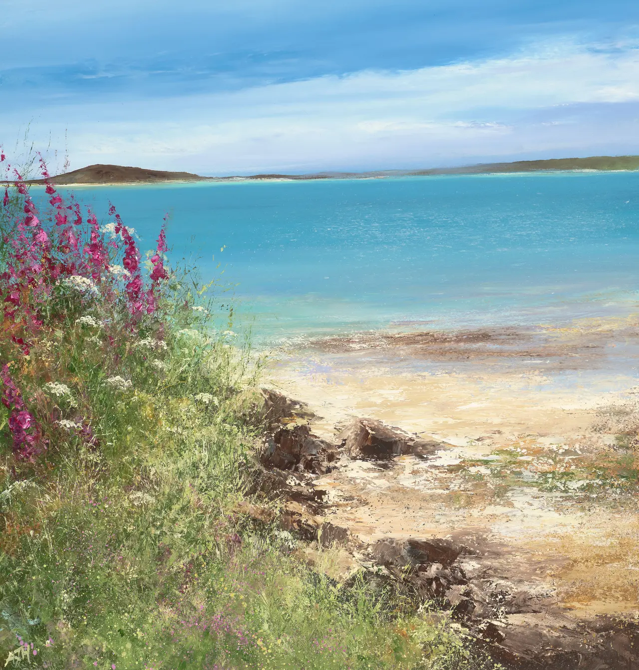 Amanda Hoskin - foxgloves and a turquoise tide, tresco, scillies